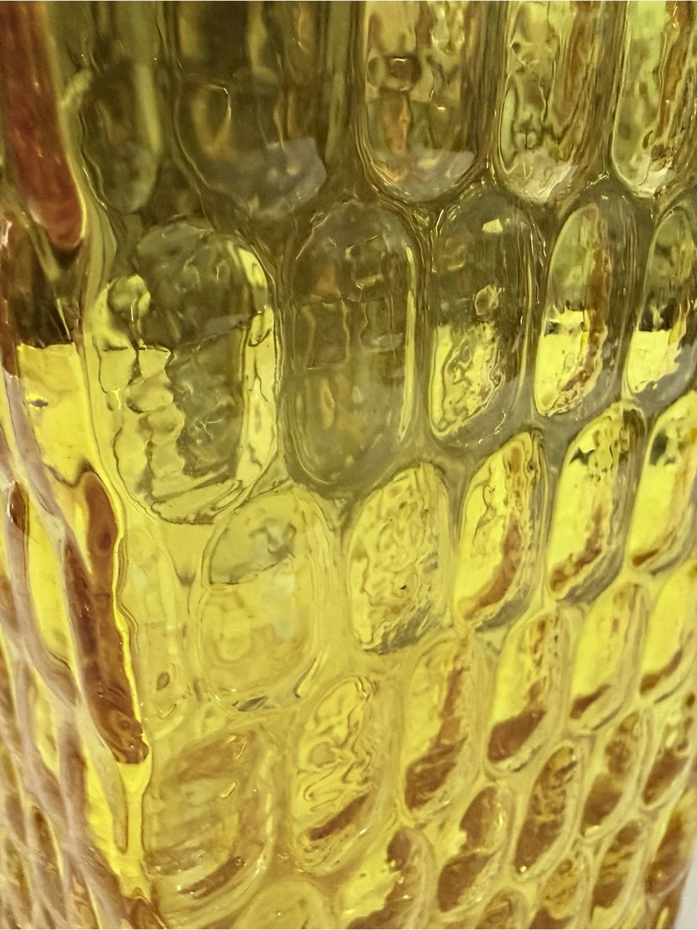 Vintage Amber Glass Square Vase 8